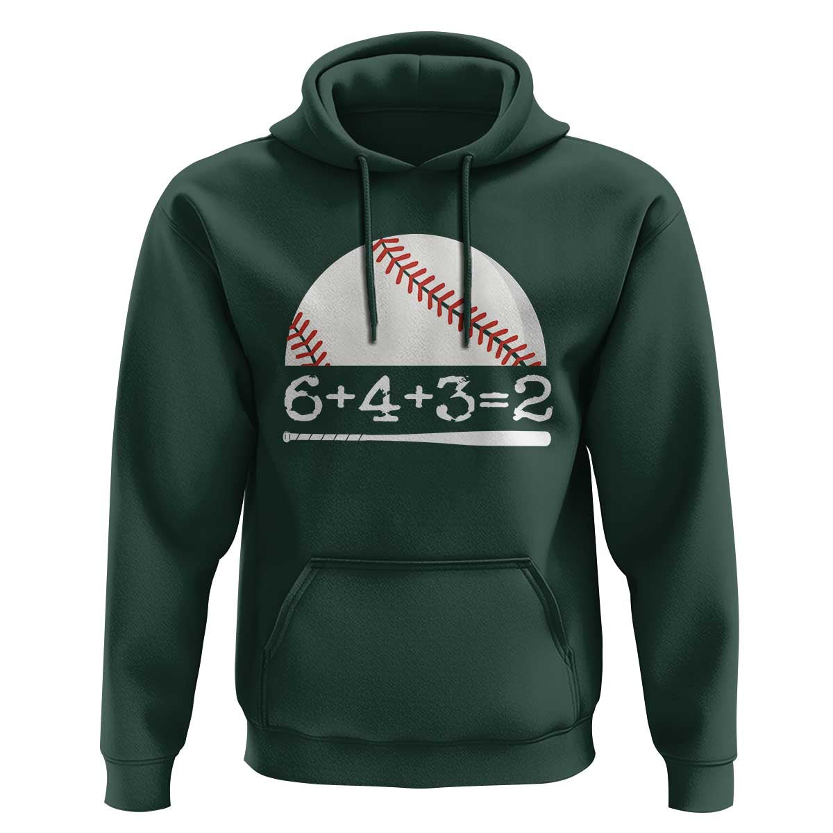 Funny Baseball Hoodie 6+4+3=2 Double Play Baseball Player - Wonder Print Shop