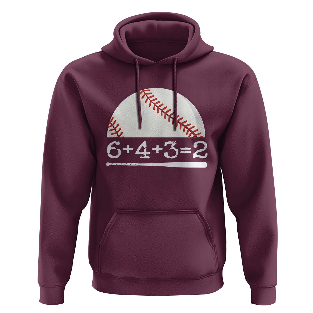 Funny Baseball Hoodie 6+4+3=2 Double Play Baseball Player - Wonder Print Shop