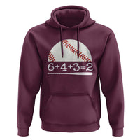 Funny Baseball Hoodie 6+4+3=2 Double Play Baseball Player - Wonder Print Shop