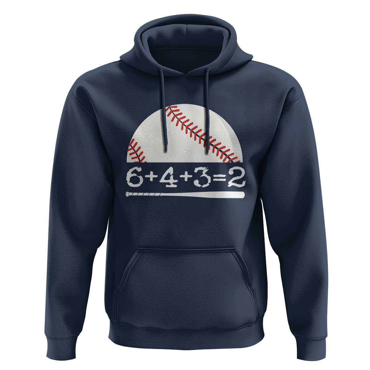 Funny Baseball Hoodie 6+4+3=2 Double Play Baseball Player - Wonder Print Shop