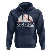 Funny Baseball Hoodie 6+4+3=2 Double Play Baseball Player - Wonder Print Shop