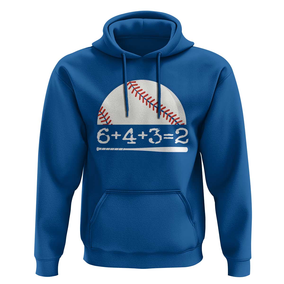 Funny Baseball Hoodie 6+4+3=2 Double Play Baseball Player - Wonder Print Shop