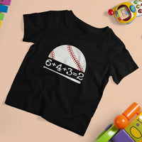Funny Baseball T Shirt For Kid 6+4+3=2 Double Play Baseball Player - Wonder Print Shop