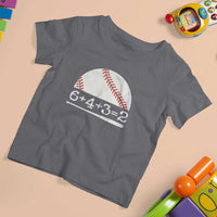 Funny Baseball T Shirt For Kid 6+4+3=2 Double Play Baseball Player - Wonder Print Shop