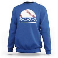 Funny Baseball Sweatshirt 6+4+3=2 Double Play Baseball Player - Wonder Print Shop