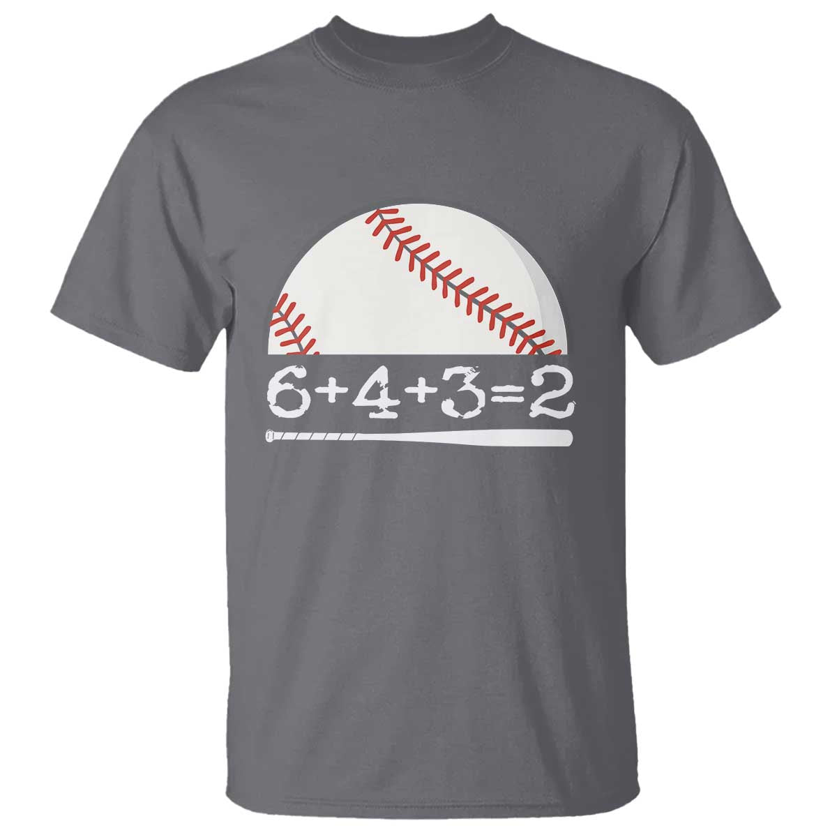 Funny Baseball T Shirt 6+4+3=2 Double Play Baseball Player - Wonder Print Shop