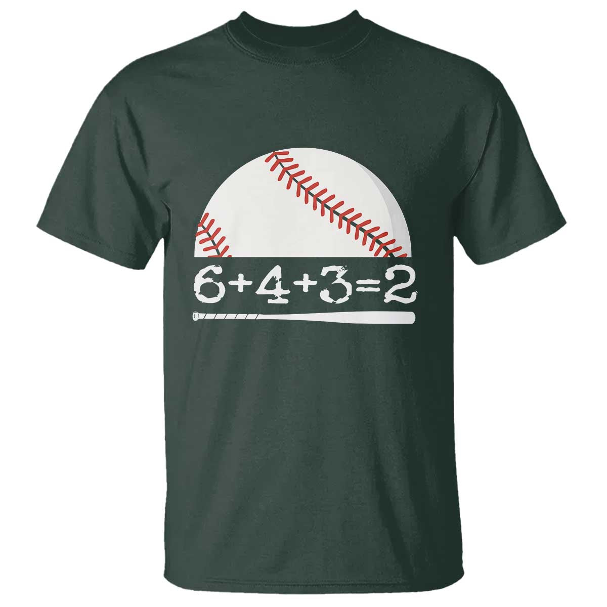 Funny Baseball T Shirt 6+4+3=2 Double Play Baseball Player - Wonder Print Shop