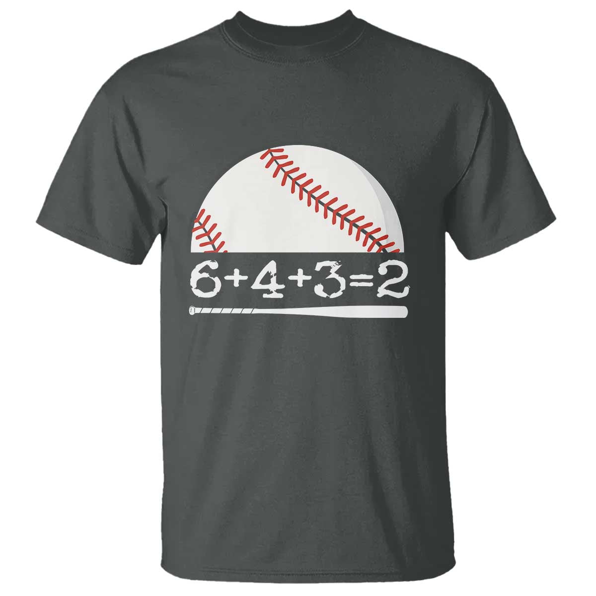 Funny Baseball T Shirt 6+4+3=2 Double Play Baseball Player - Wonder Print Shop