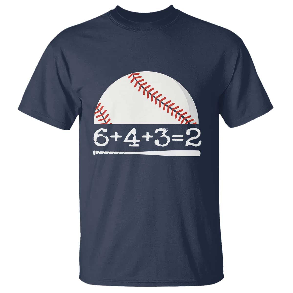 Funny Baseball T Shirt 6+4+3=2 Double Play Baseball Player - Wonder Print Shop