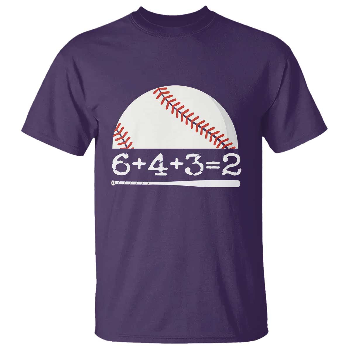 Funny Baseball T Shirt 6+4+3=2 Double Play Baseball Player - Wonder Print Shop