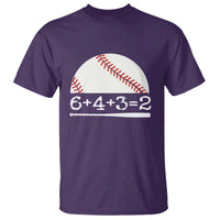 Funny Baseball T Shirt 6+4+3=2 Double Play Baseball Player - Wonder Print Shop