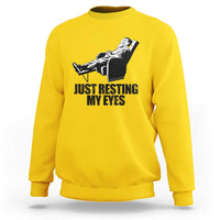 Funny Dad Sweatshirt Just Resting My Eyes Father's Day - Wonder Print Shop