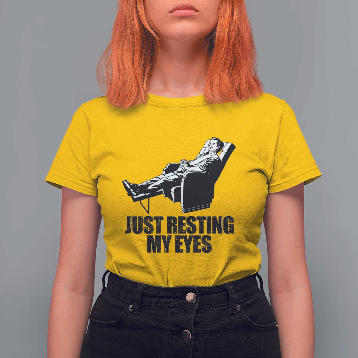 Funny Dad T Shirt For Women Just Resting My Eyes Father's Day - Wonder Print Shop