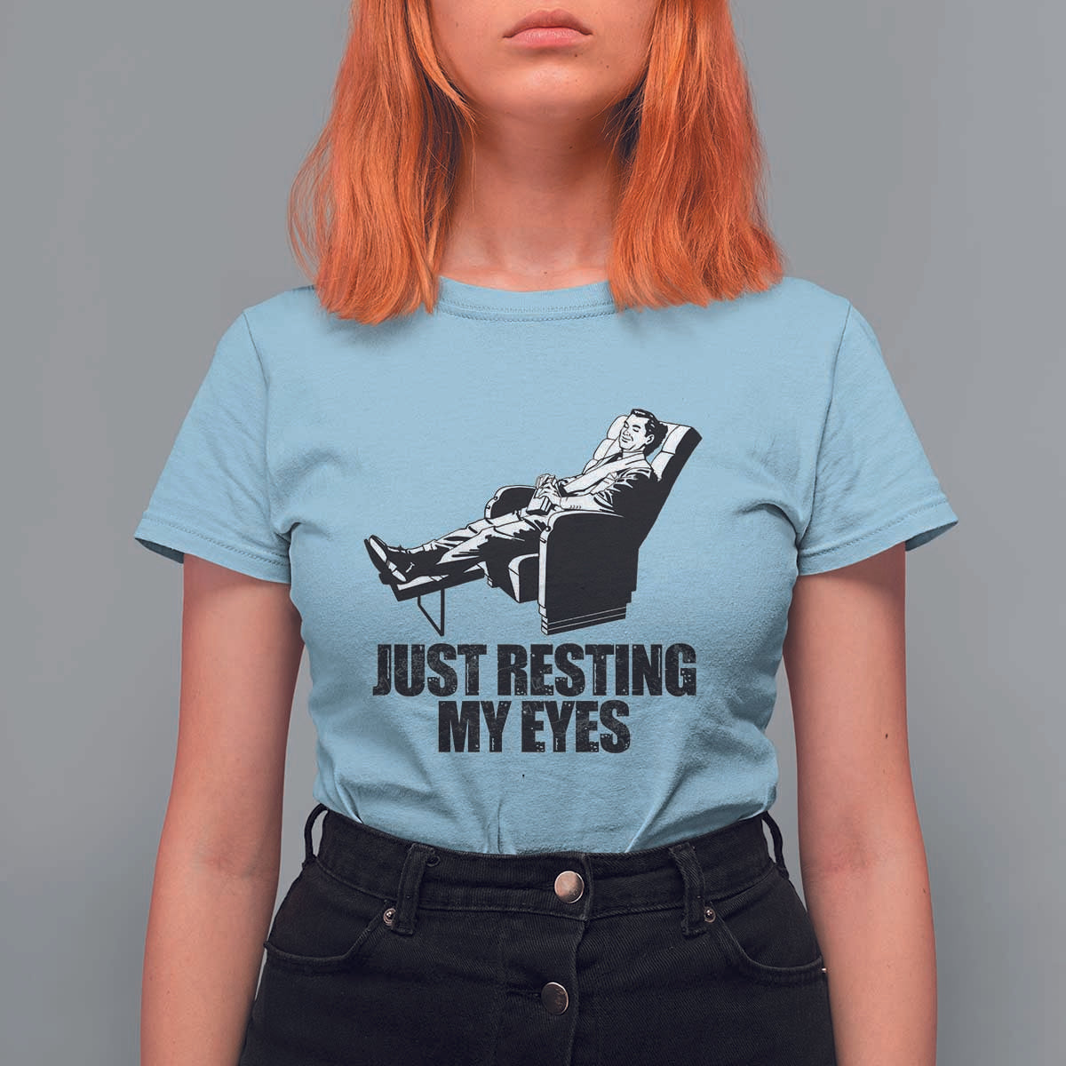 Funny Dad T Shirt For Women Just Resting My Eyes Father's Day - Wonder Print Shop