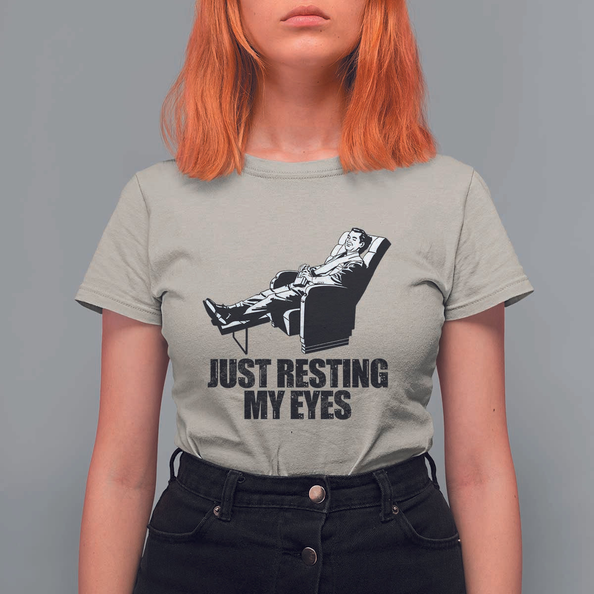 Funny Dad T Shirt For Women Just Resting My Eyes Father's Day - Wonder Print Shop