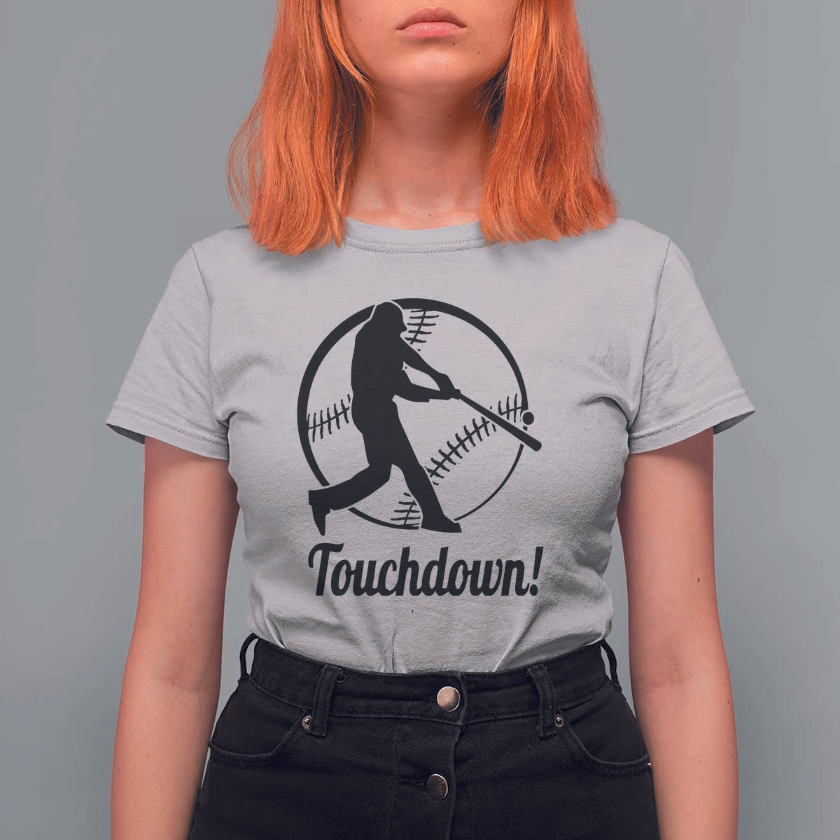Funny Baseball T Shirt For Women Touchdown Sports Fan Softball Player - Wonder Print Shop
