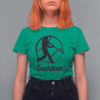 Funny Baseball T Shirt For Women Touchdown Sports Fan Softball Player - Wonder Print Shop