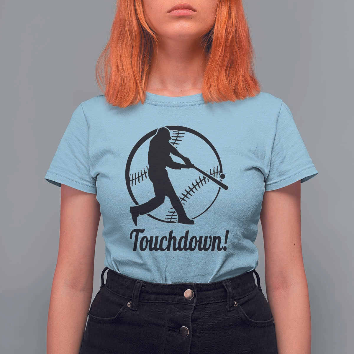 Funny Baseball T Shirt For Women Touchdown Sports Fan Softball Player - Wonder Print Shop