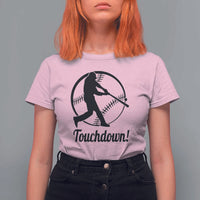 Funny Baseball T Shirt For Women Touchdown Sports Fan Softball Player - Wonder Print Shop