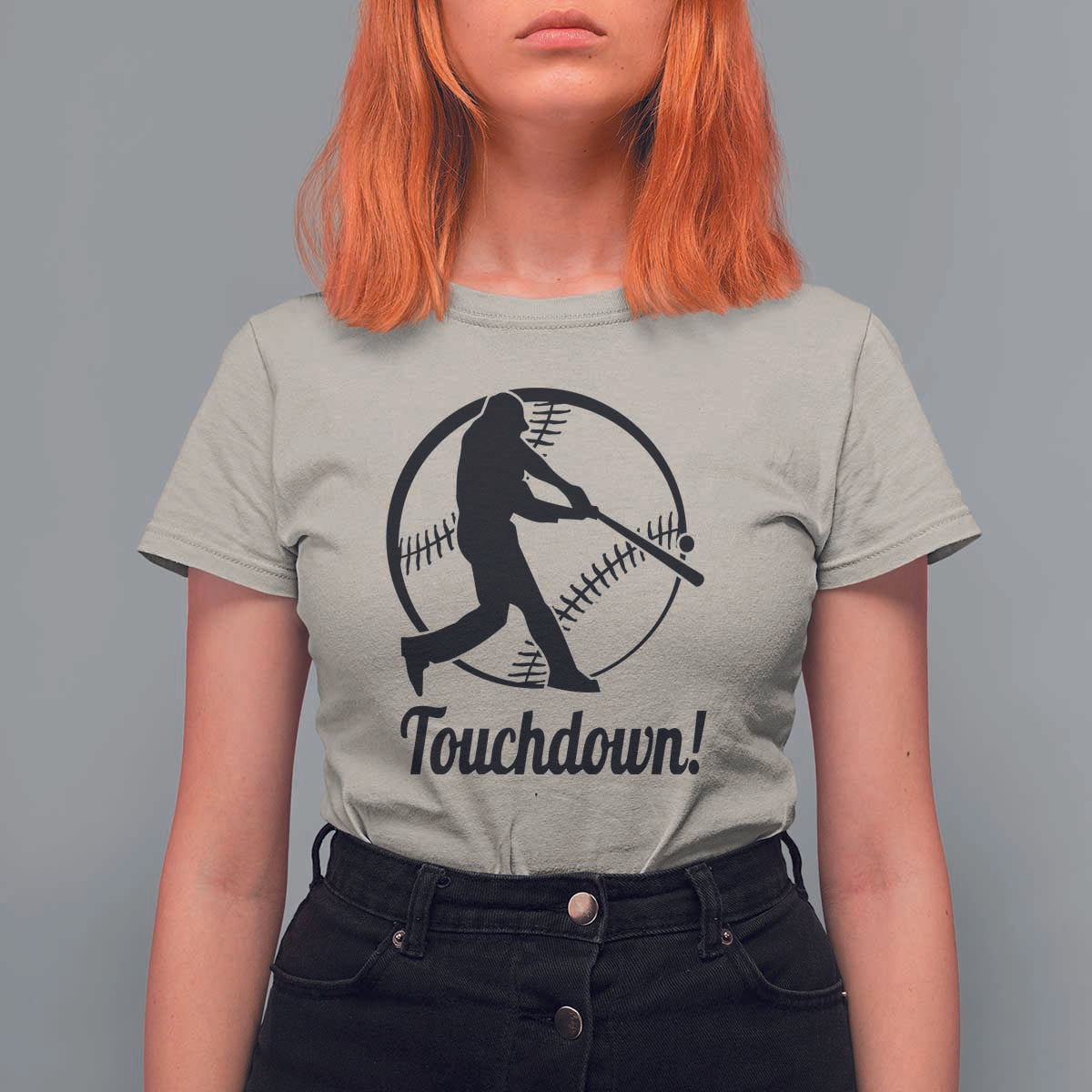 Funny Baseball T Shirt For Women Touchdown Sports Fan Softball Player - Wonder Print Shop