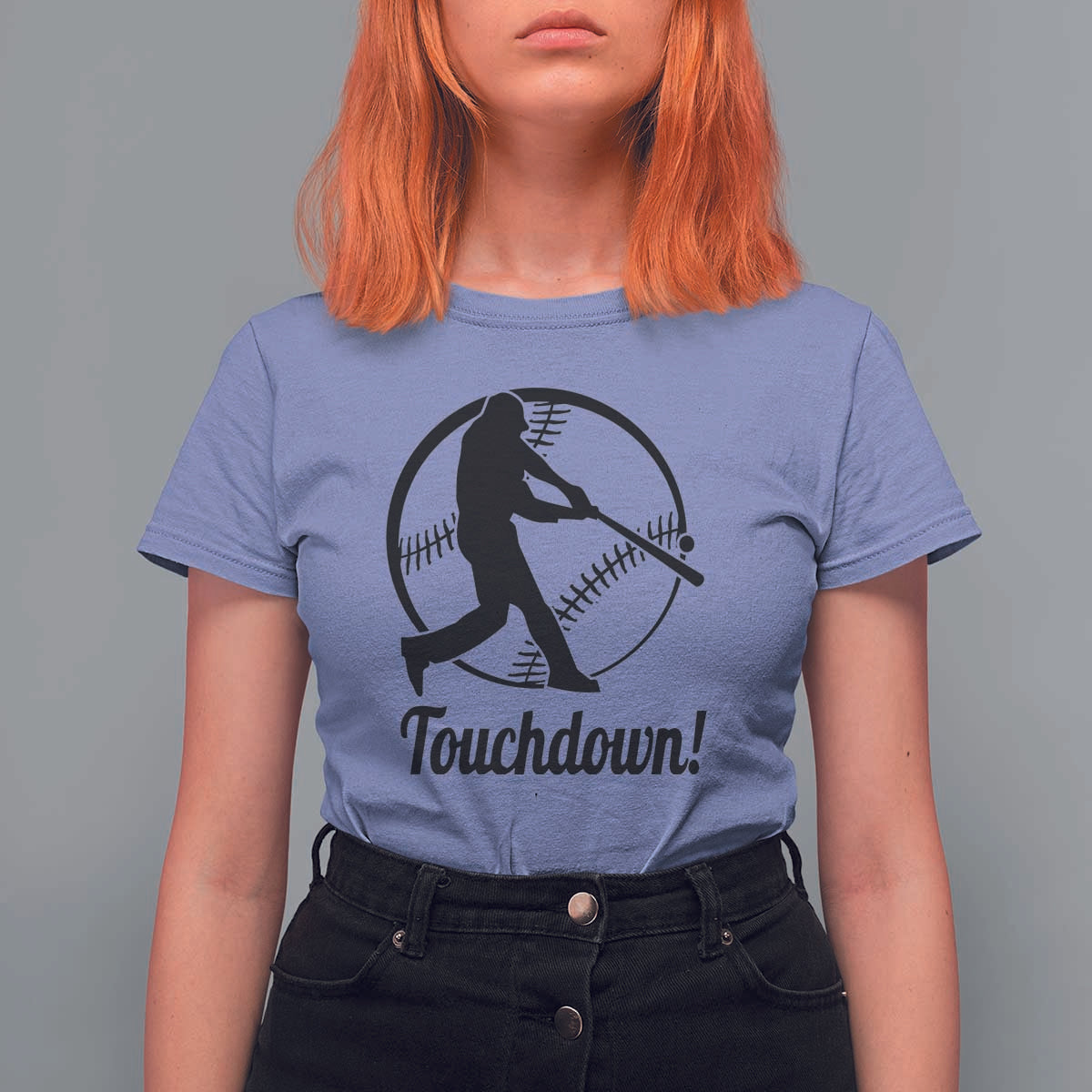 Funny Baseball T Shirt For Women Touchdown Sports Fan Softball Player - Wonder Print Shop