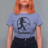 Funny Baseball T Shirt For Women Touchdown Sports Fan Softball Player - Wonder Print Shop