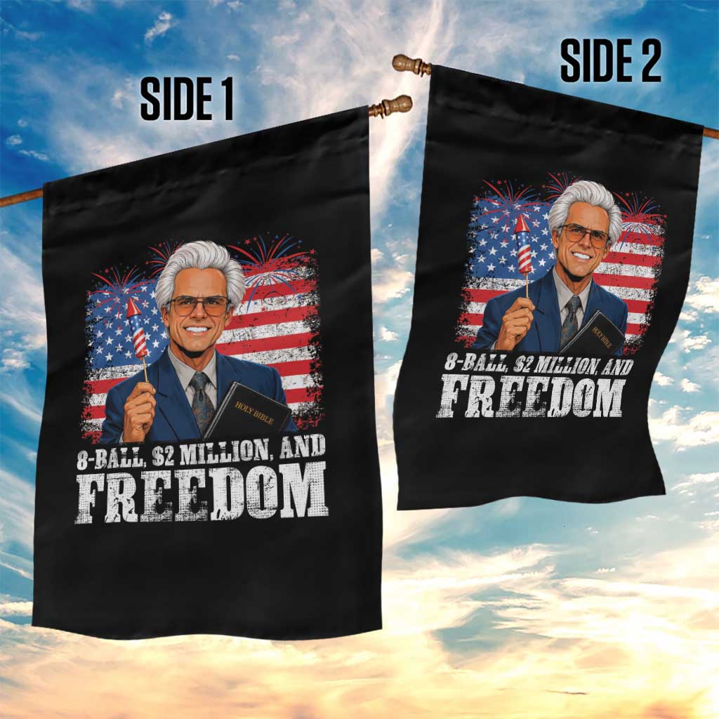 8 Ball 2 Million Dollars And Freedom Garden Flag Billy Meme Baby 4th of July