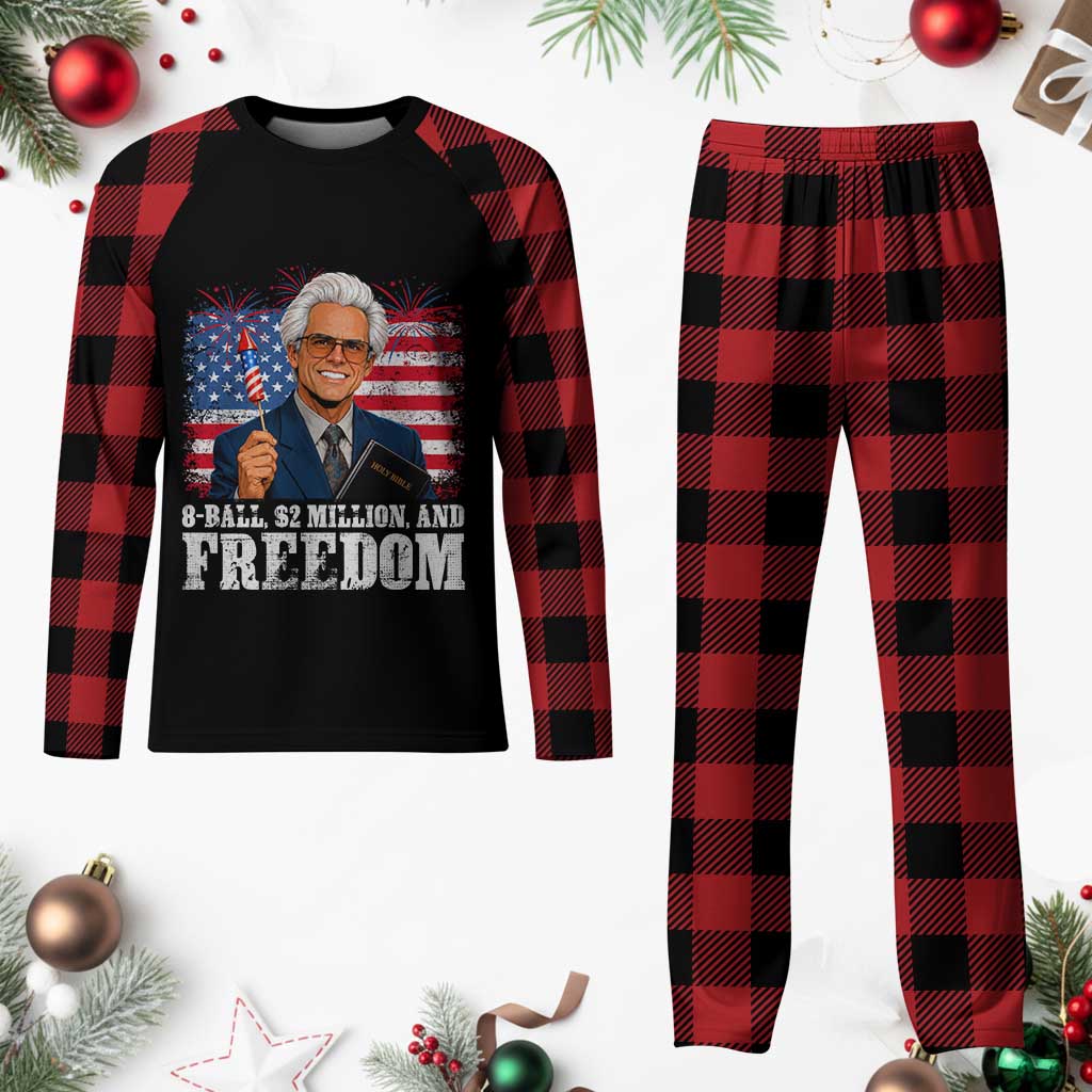 8 Ball 2 Million Dollars And Freedom Plaid Pajama Set Billy Meme Baby 4th of July