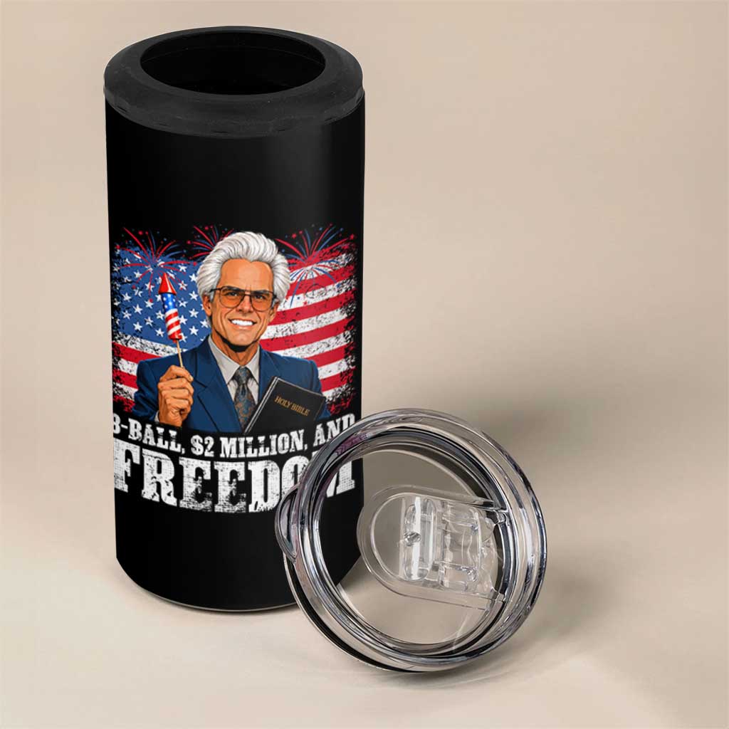 8 Ball 2 Million Dollars And Freedom 4 in 1 Can Cooler Tumbler Billy Meme Baby 4th of July