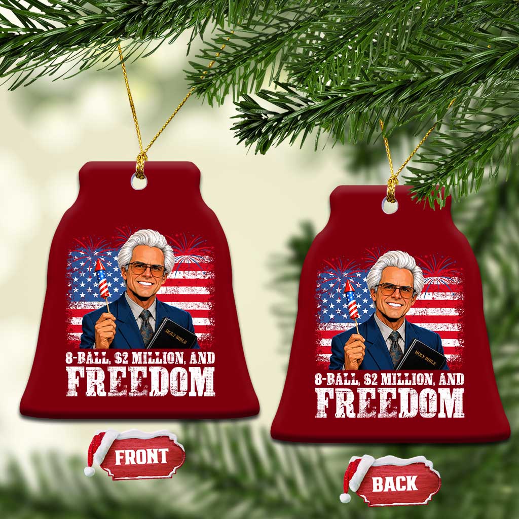 8 Ball 2 Million Dollars And Freedom Ceramic Ornament Billy Meme Baby 4th of July
