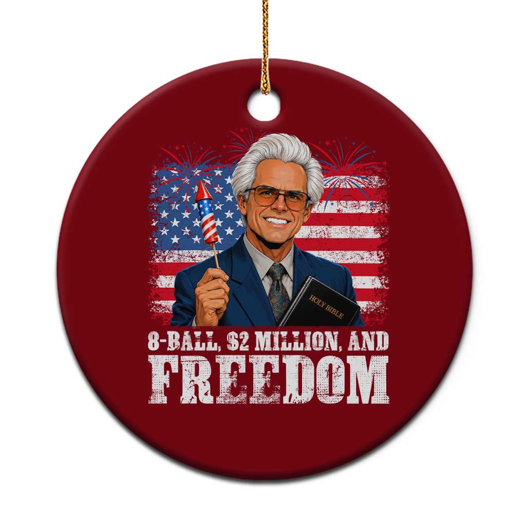 8 Ball 2 Million Dollars And Freedom Ceramic Ornament Billy Meme Baby 4th of July