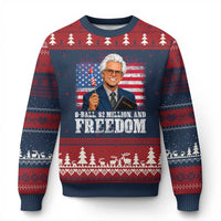 8 Ball 2 Million Dollars And Freedom Ugly Christmas Sweater Billy Meme Baby 4th of July