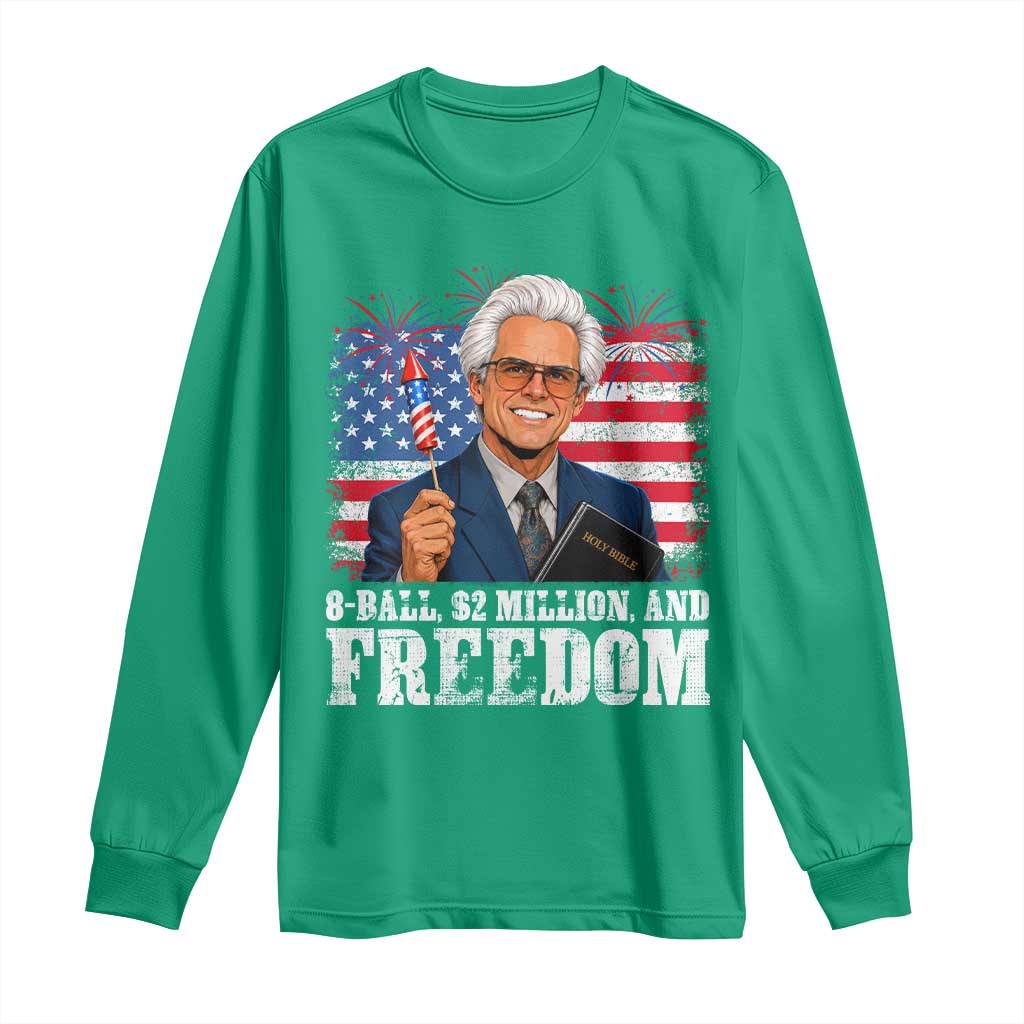 8 Ball 2 Million Dollars And Freedom Long Sleeve Shirt Billy Meme Baby 4th of July