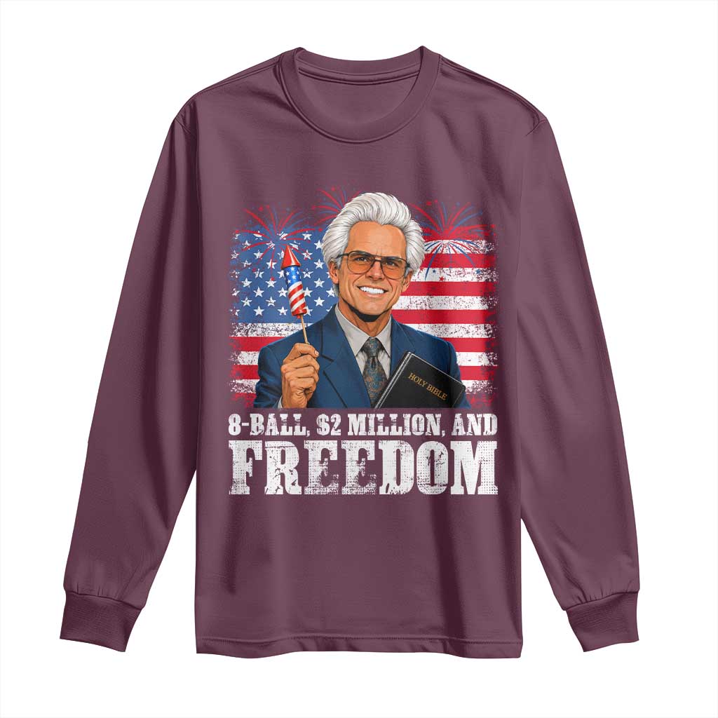 8 Ball 2 Million Dollars And Freedom Long Sleeve Shirt Billy Meme Baby 4th of July
