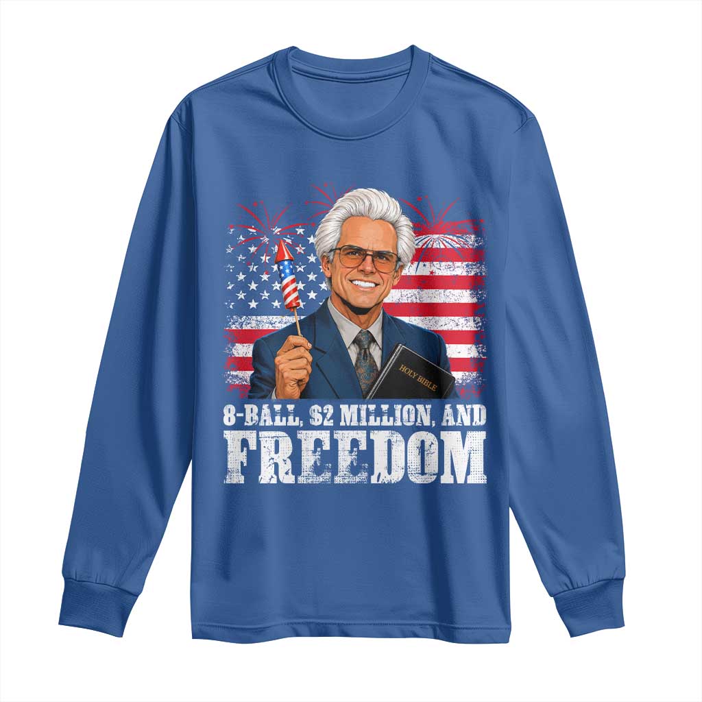 8 Ball 2 Million Dollars And Freedom Long Sleeve Shirt Billy Meme Baby 4th of July