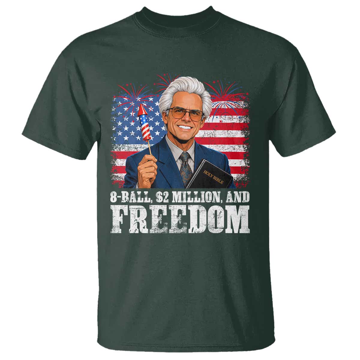 8 Ball 2 Million Dollars And Freedom T Shirt Billy Meme Baby 4th of July