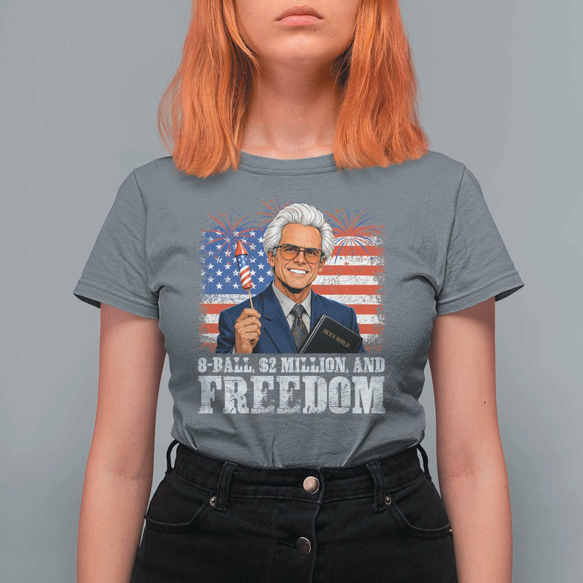 8 Ball 2 Million Dollars And Freedom T Shirt For Women Billy Meme Baby 4th of July
