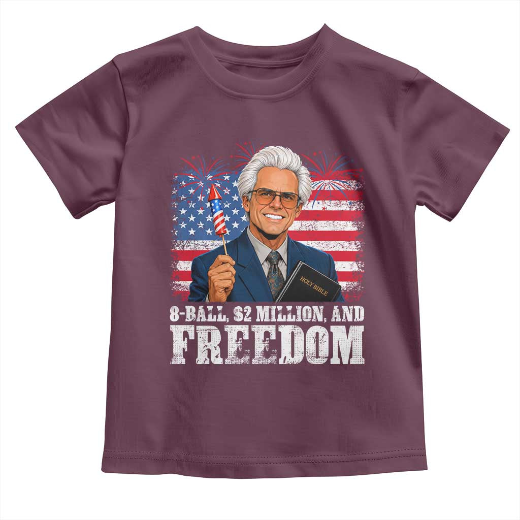 8 Ball 2 Million Dollars And Freedom Toddler T Shirt Billy Meme Baby 4th of July