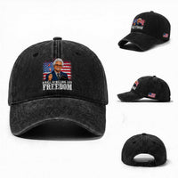 8 Ball 2 Million Dollars And Freedom Washed Cotton Baseball Cap Billy Meme Baby 4th of July