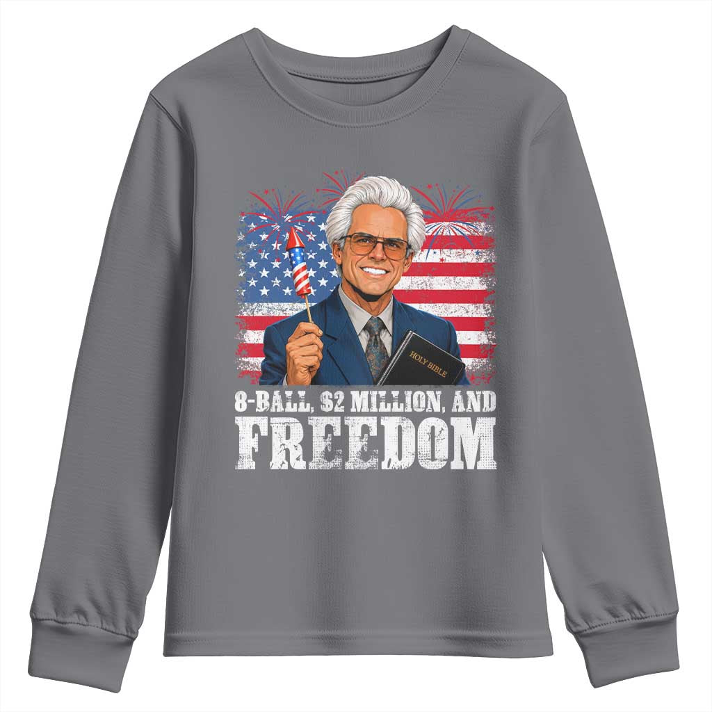 8 Ball 2 Million Dollars And Freedom Youth Sweatshirt Billy Meme Baby 4th of July