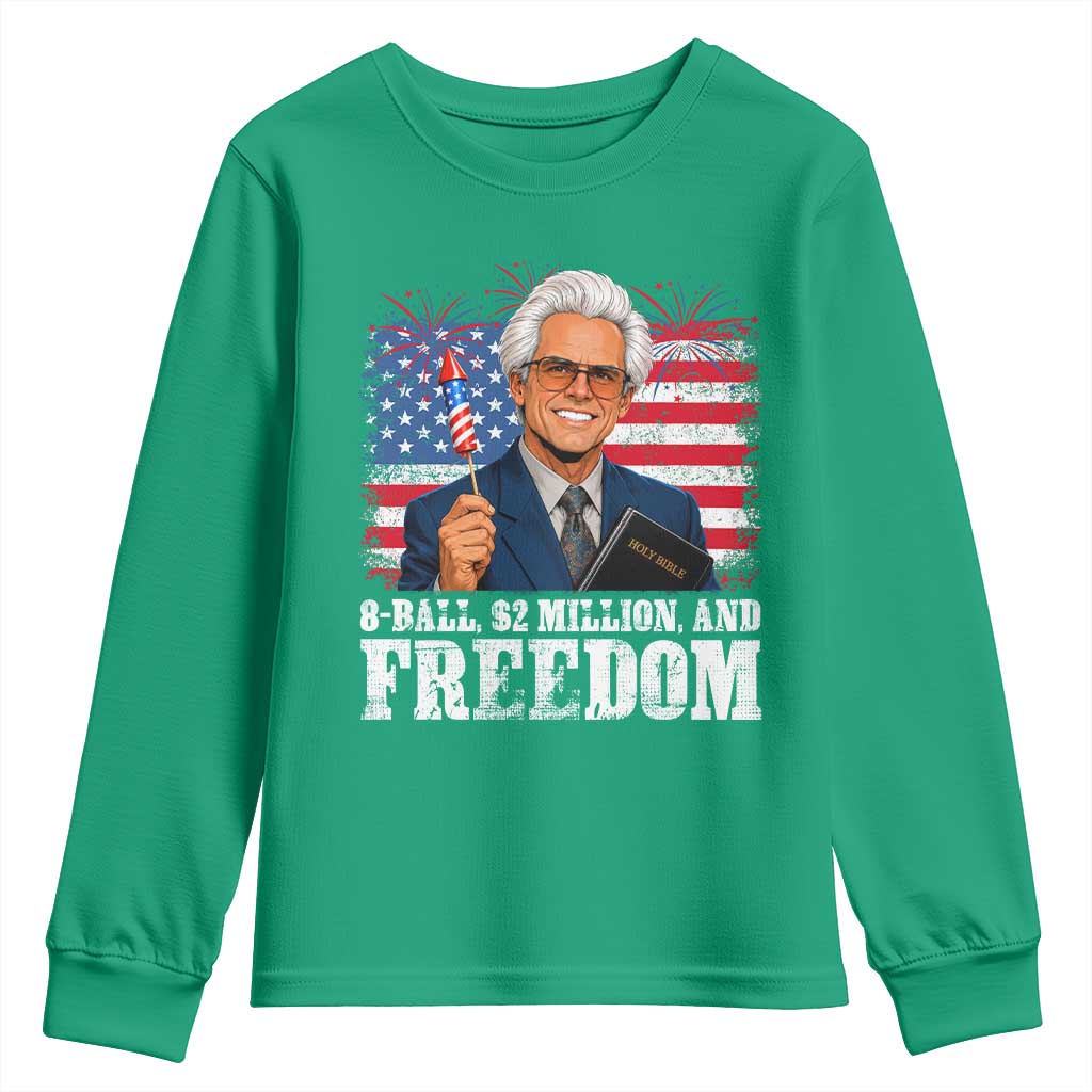 8 Ball 2 Million Dollars And Freedom Youth Sweatshirt Billy Meme Baby 4th of July
