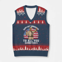 Happy 250th Anniversary To All You Sumbitches V-Neck Knit Sweater Vest Funny Smokey Patriotic 70s Movie The Bandit