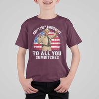 Happy 250th Anniversary To All You Sumbitches T Shirt For Kid Funny Smokey Patriotic 70s Movie The Bandit