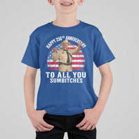 Happy 250th Anniversary To All You Sumbitches T Shirt For Kid Funny Smokey Patriotic 70s Movie The Bandit