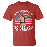 Happy 250th Anniversary To All You Sumbitches T Shirt Funny Smokey Patriotic 70s Movie The Bandit