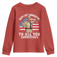 Happy 250th Anniversary To All You Sumbitches Youth Sweatshirt Funny Smokey Patriotic 70s Movie The Bandit