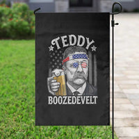 Teddy Boozedevelt Theodore Roosevelt 4th of July Garden Flag Funny Beer Drinking Vintage American Flag