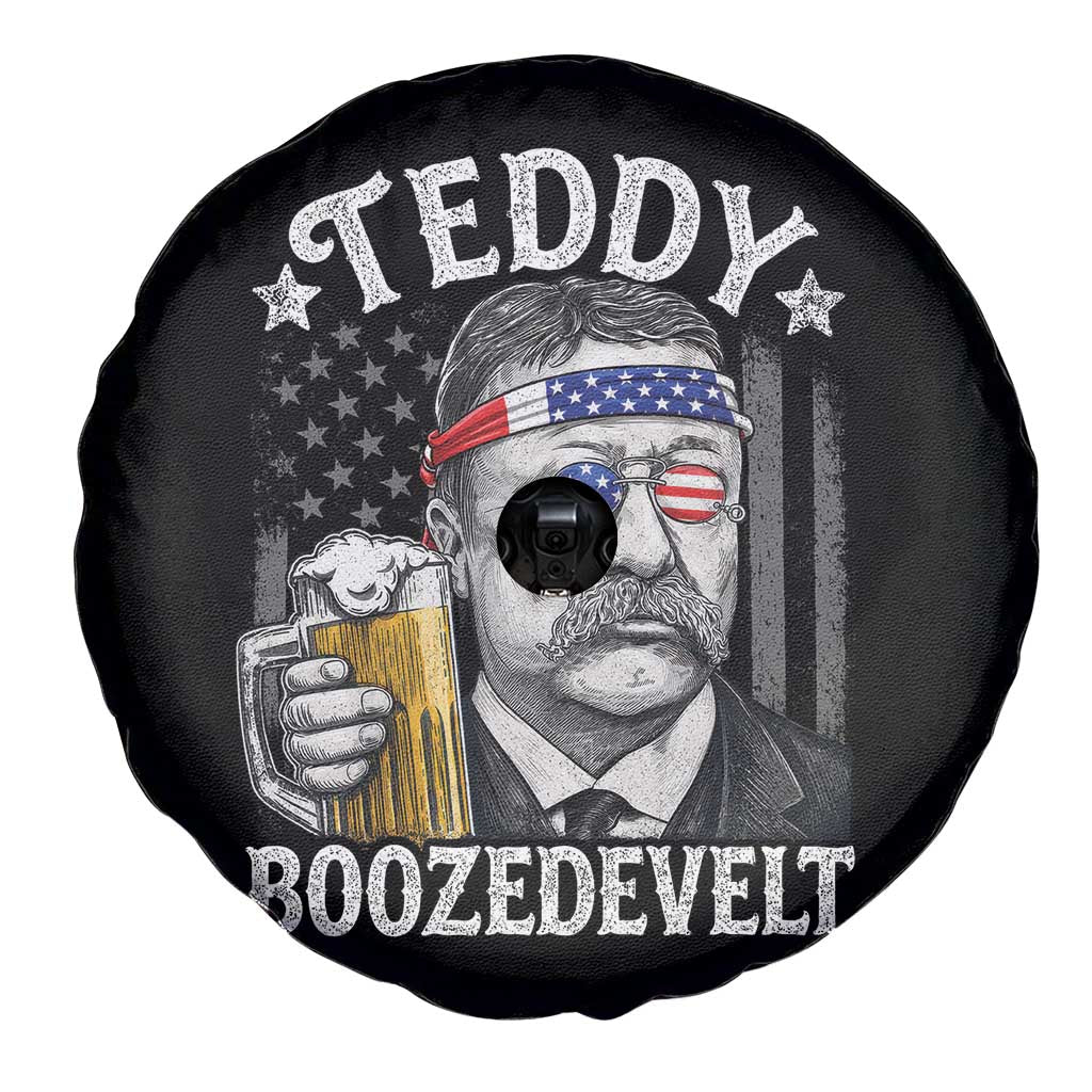 Teddy Boozedevelt Theodore Roosevelt 4th of July Spare Tire Cover Funny Beer Drinking Vintage American Flag
