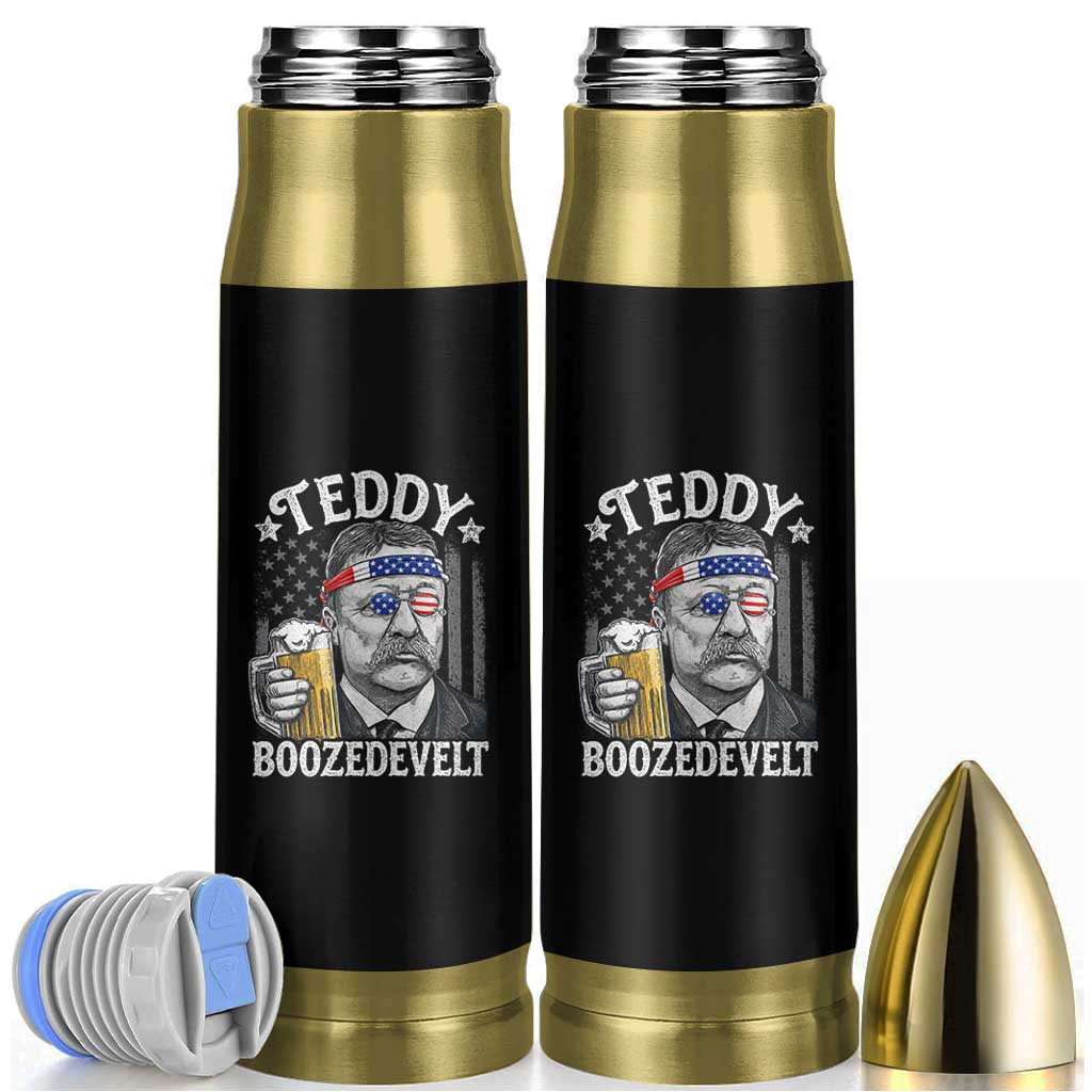 Teddy Boozedevelt Theodore Roosevelt 4th of July Bullet Tumbler Funny Beer Drinking Vintage American Flag