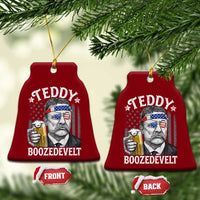 Teddy Boozedevelt Theodore Roosevelt 4th of July Ceramic Ornament Funny Beer Drinking Vintage American Flag